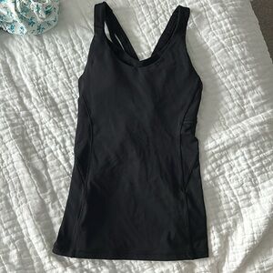 Lululemon Black Tank Top with Built in Bra and Cross Over Back Straps